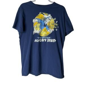 Disneyland Resort Men's "The Original Angry Bird" T-shirt in Blue Yellow Size L